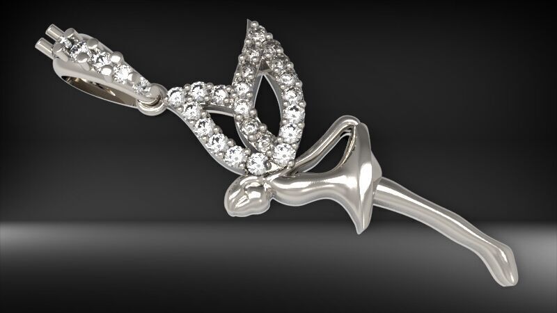 Fairy Pendant Necklace Charm Jewelry  3D print model_26