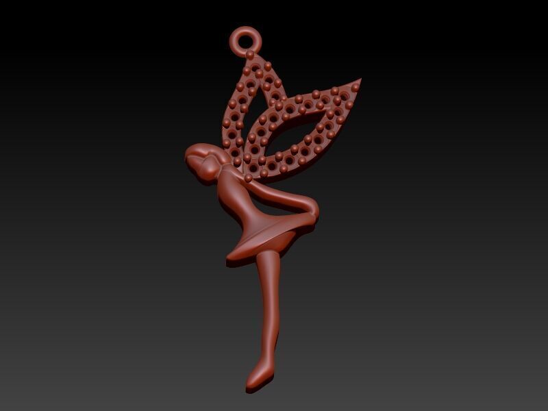 Fairy Pendant Necklace Charm Jewelry  3D print model_17