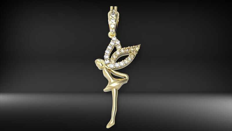 Fairy Pendant Necklace Charm Jewelry  3D print model_8
