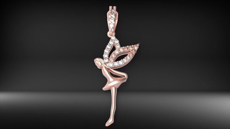 Fairy Pendant Necklace Charm Jewelry  3D print model_11