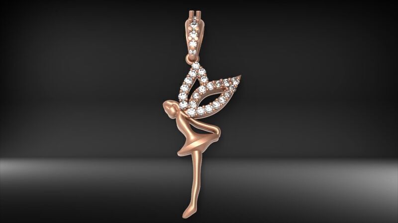 Fairy Pendant Necklace Charm Jewelry  3D print model_12