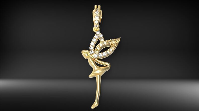 Fairy Pendant Necklace Charm Jewelry  3D print model_7
