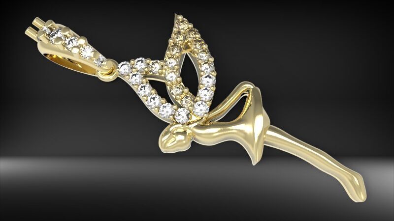 Fairy Pendant Necklace Charm Jewelry  3D print model_2