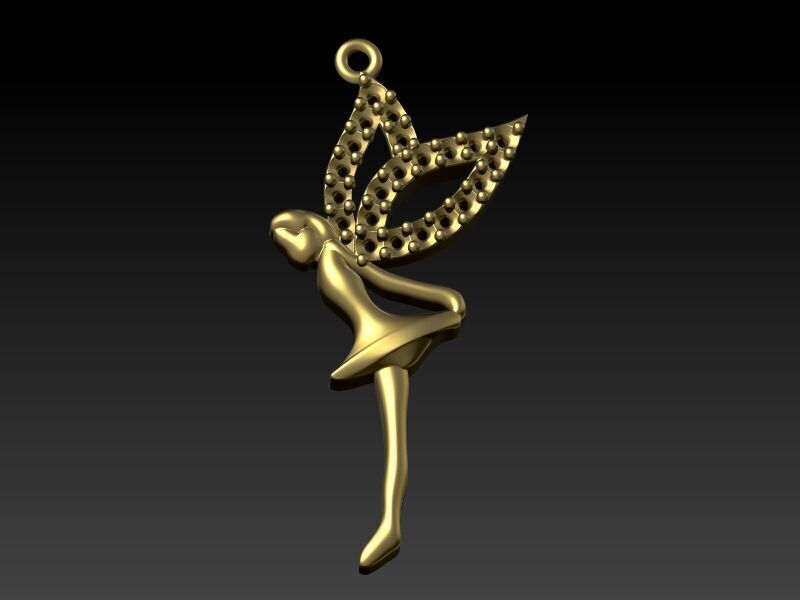 Fairy Pendant Necklace Charm Jewelry  3D print model_18