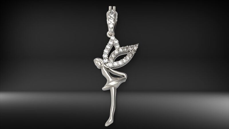 Fairy Pendant Necklace Charm Jewelry  3D print model_6