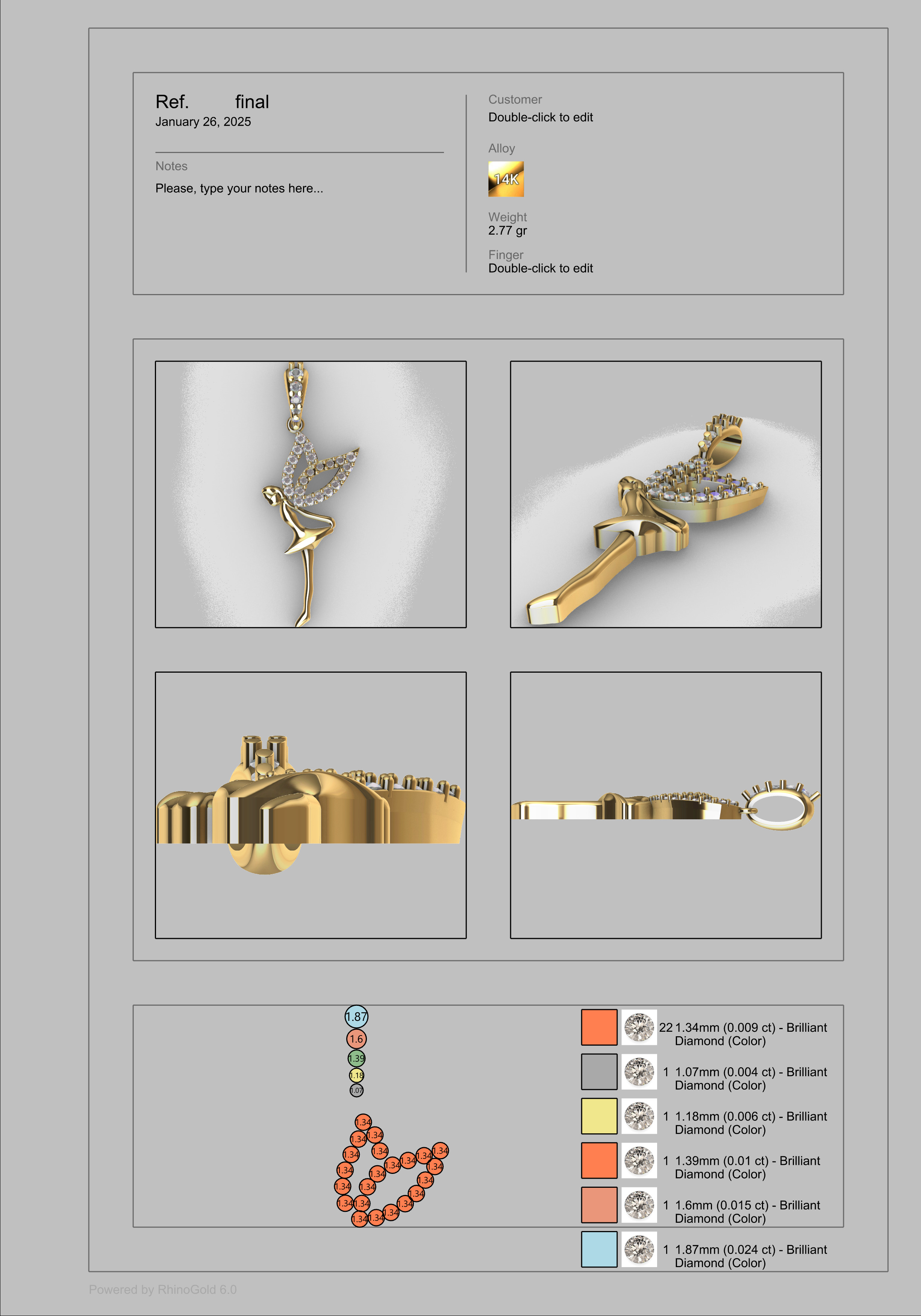 Fairy Pendant Necklace Charm Jewelry  3D print model_16