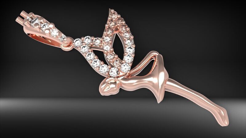 Fairy Pendant Necklace Charm Jewelry  3D print model_1