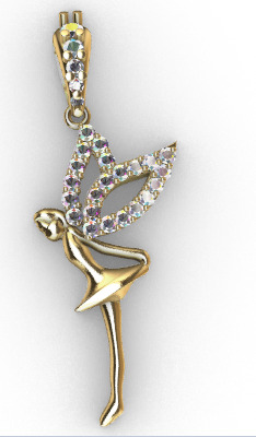 Fairy Pendant Necklace Charm Jewelry  3D print model_25