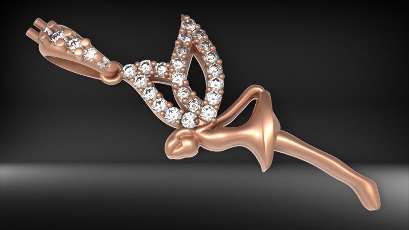 Fairy Pendant Necklace Charm Jewelry  3D print model_4