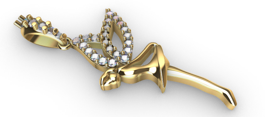 Fairy Pendant Necklace Charm Jewelry  3D print model_22