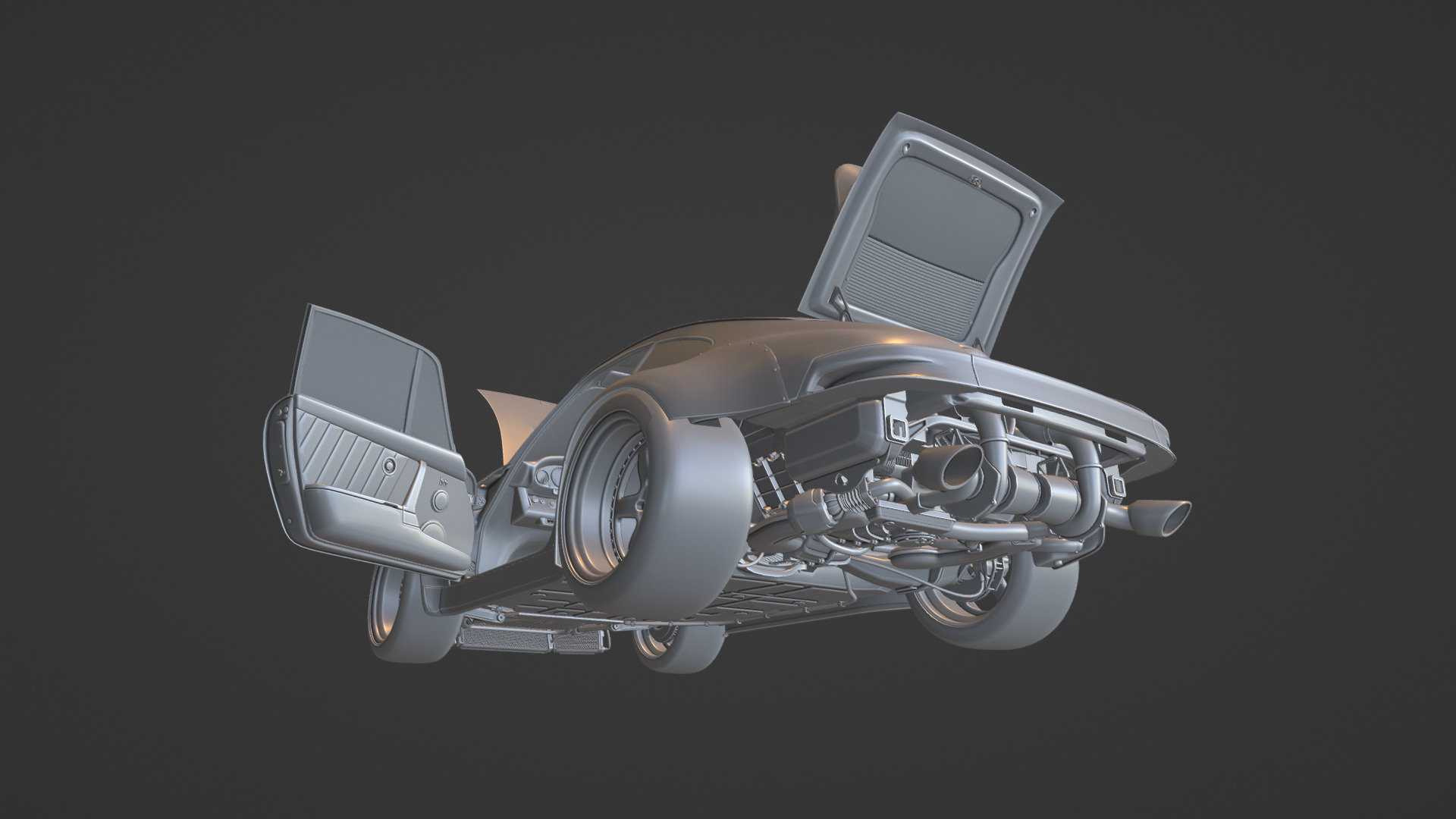 RWB-Inspired Porsche 964 Turbo - Detailed Model Low-poly 3D model_16