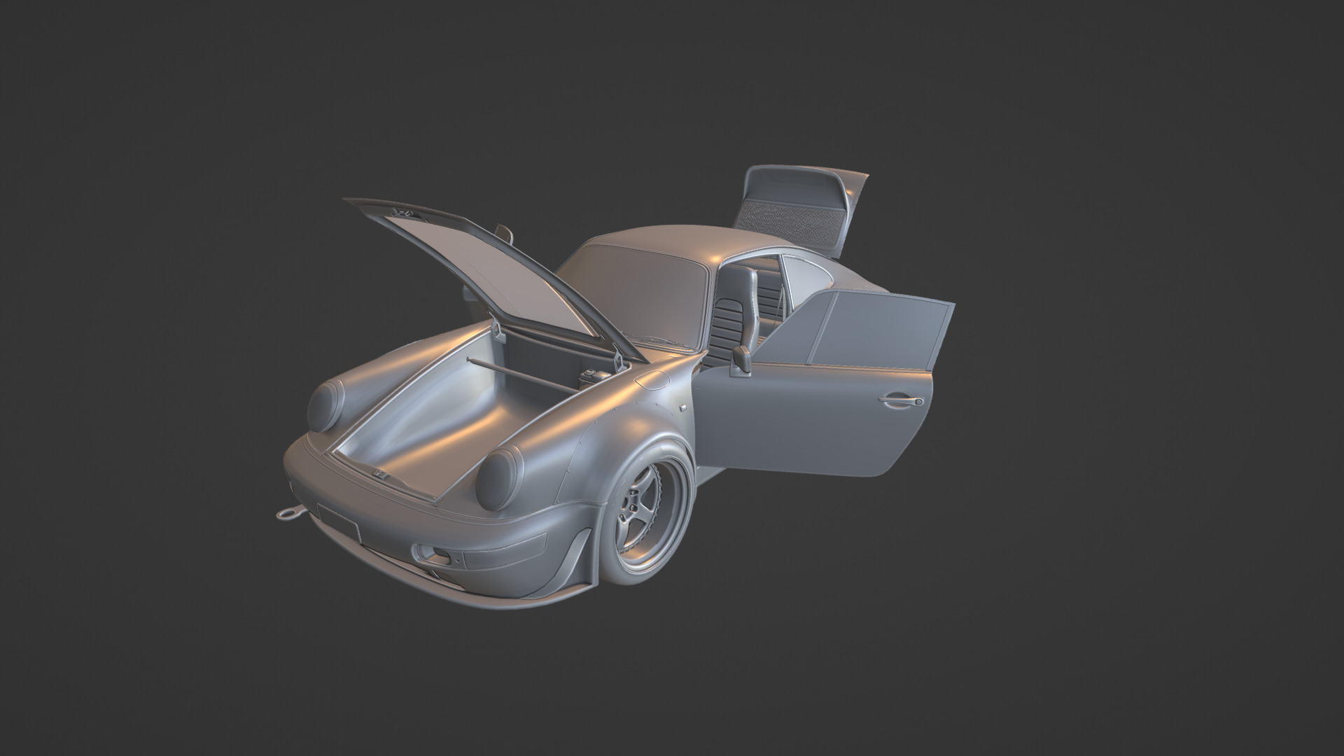 RWB-Inspired Porsche 964 Turbo - Detailed Model Low-poly 3D model_12