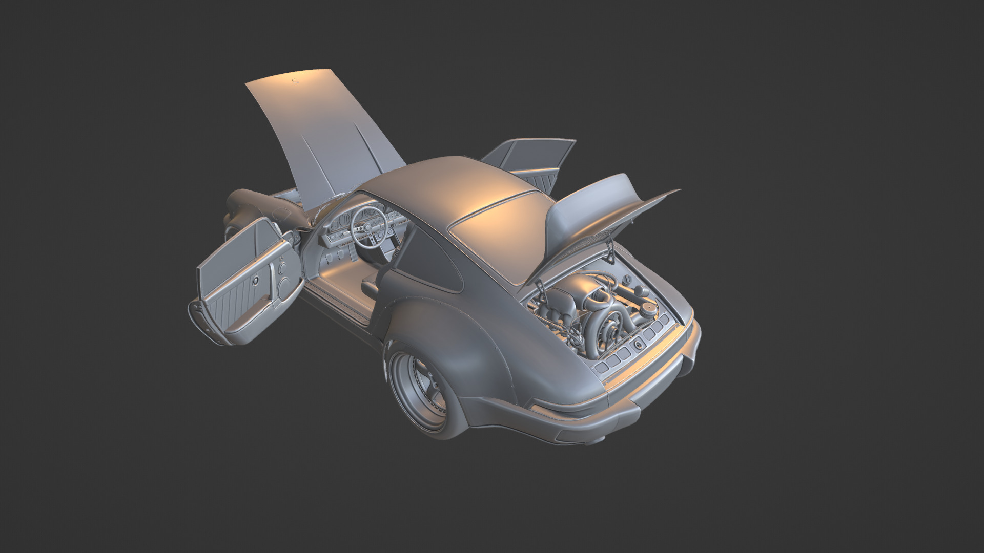 RWB-Inspired Porsche 964 Turbo - Detailed Model Low-poly 3D model_14