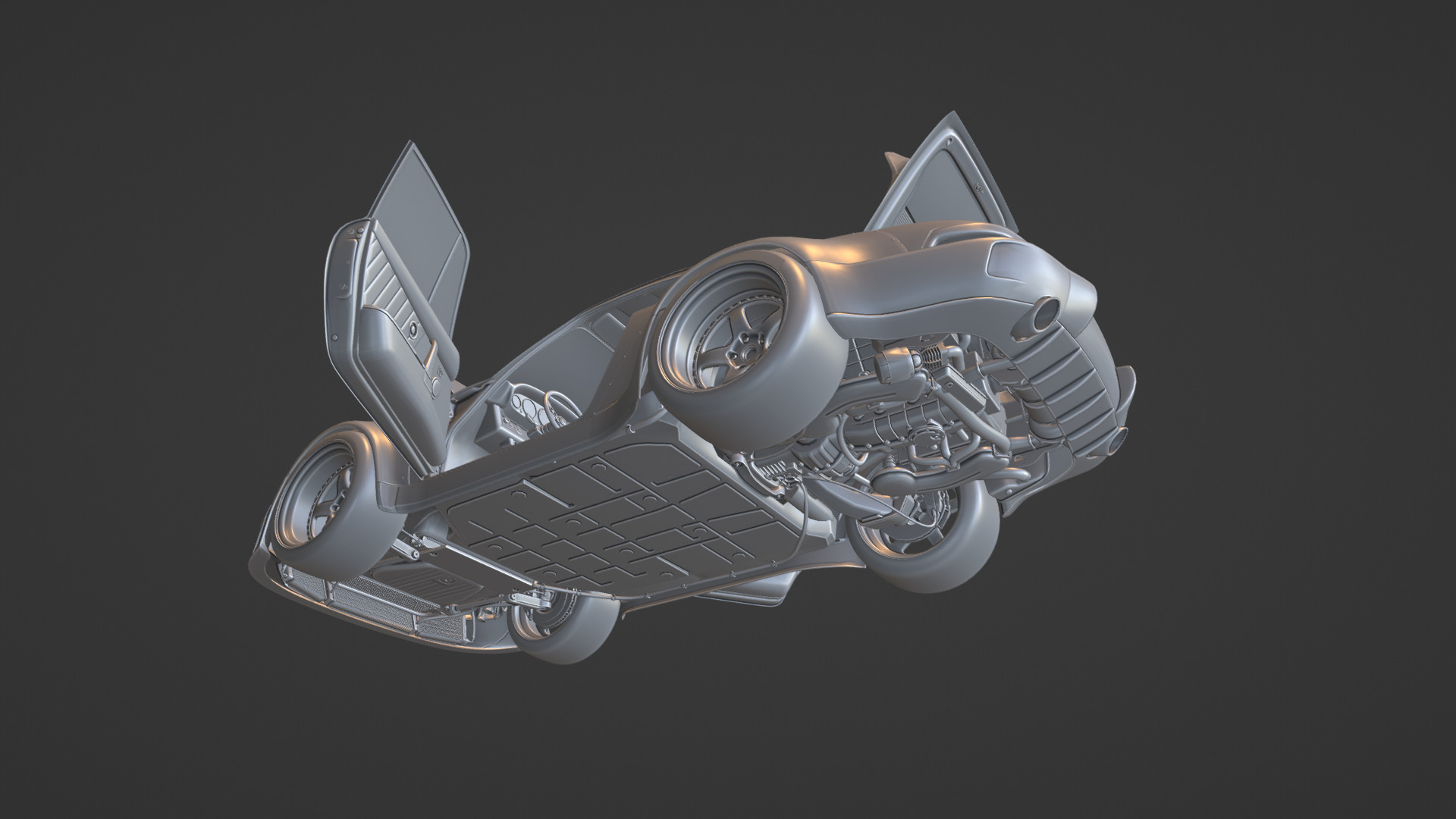 RWB-Inspired Porsche 964 Turbo - Detailed Model Low-poly 3D model_13