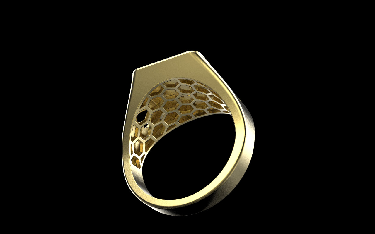 spades playing card ring with gems model 796 3D print model_30