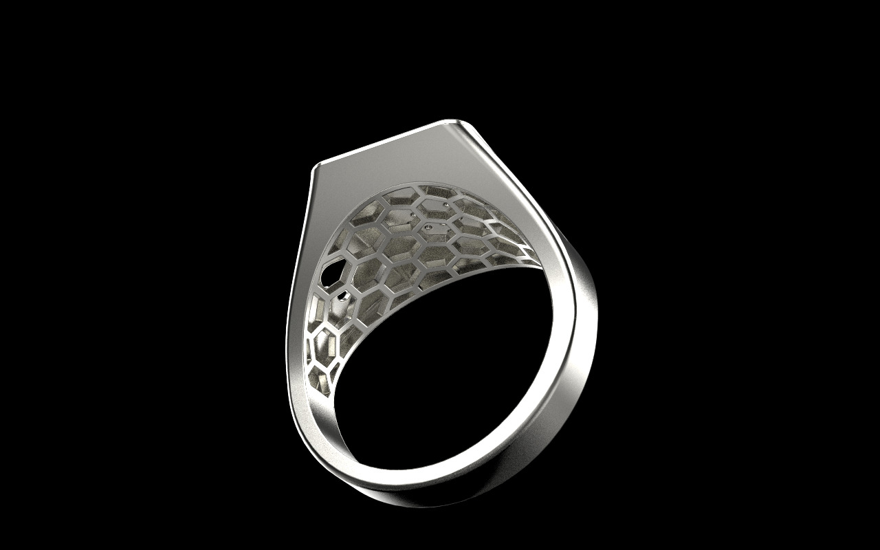 spades playing card ring with gems model 796 3D print model_33