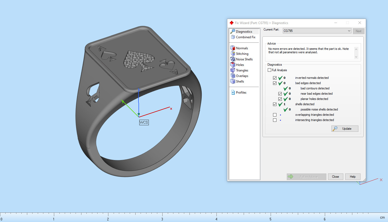 spades playing card ring with gems model 796 3D print model_7