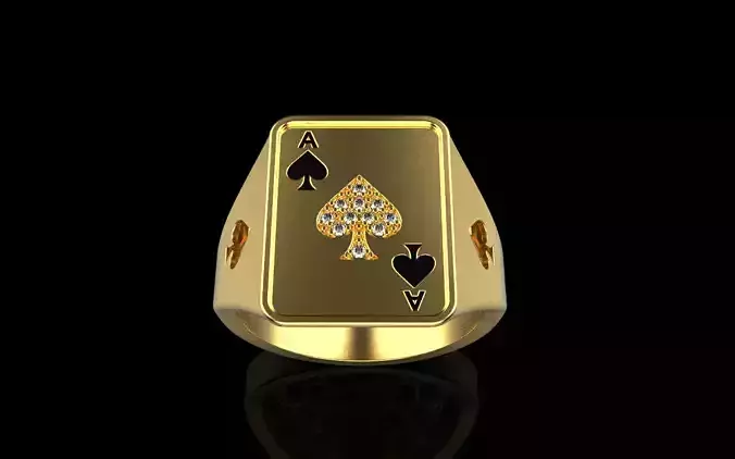 spades  playing card ring with gems model 796