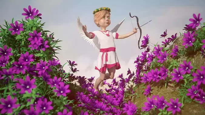 Valentine Cupid 3D Model  Low-poly 3D model