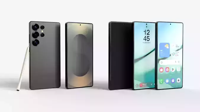 Titanium Jetblack Samsung Galaxy S25 Ultra with pen