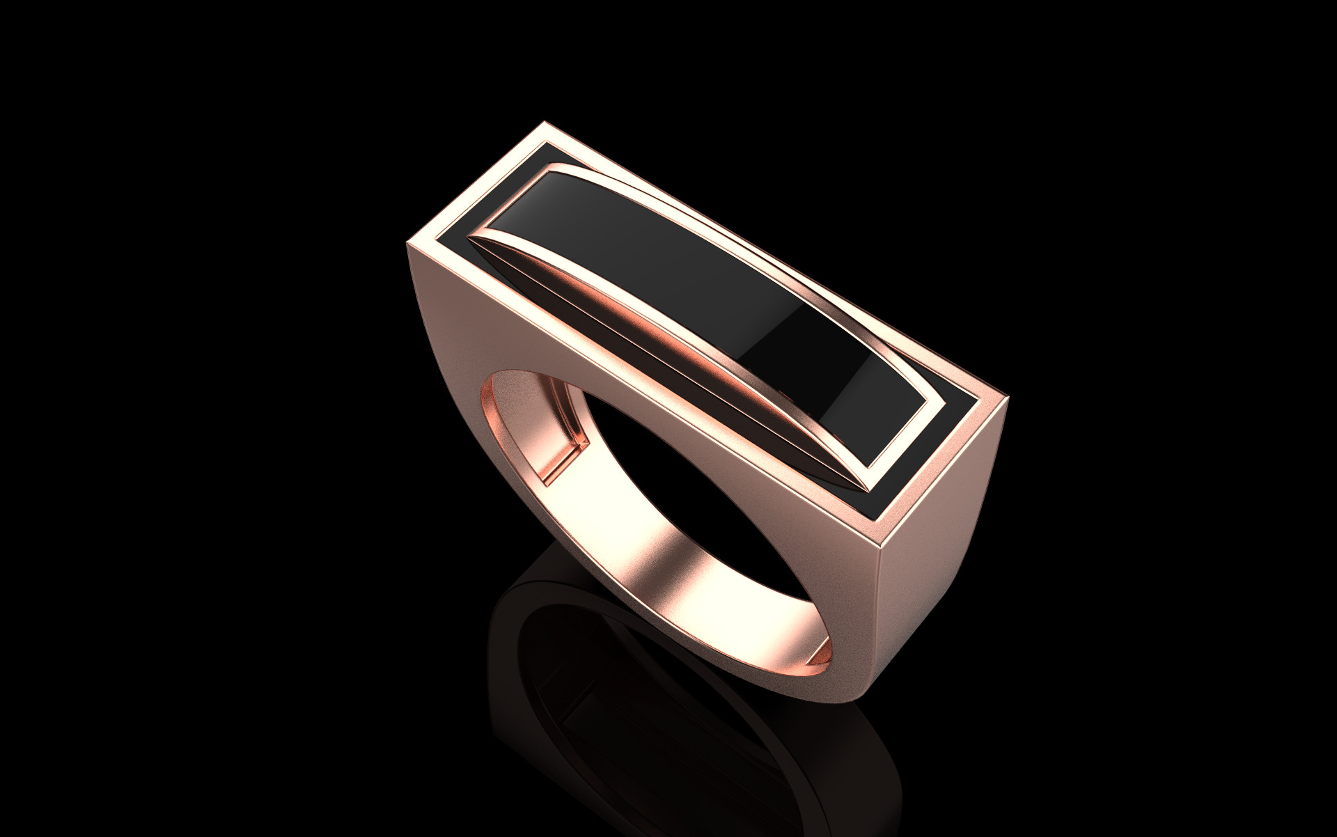 Enamel signet ring model 1008 3D print model_14