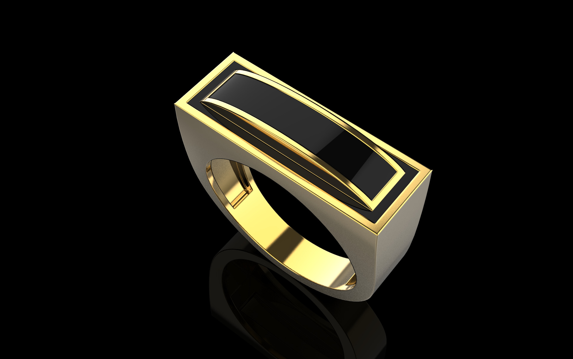 Enamel signet ring model 1008 3D print model_17