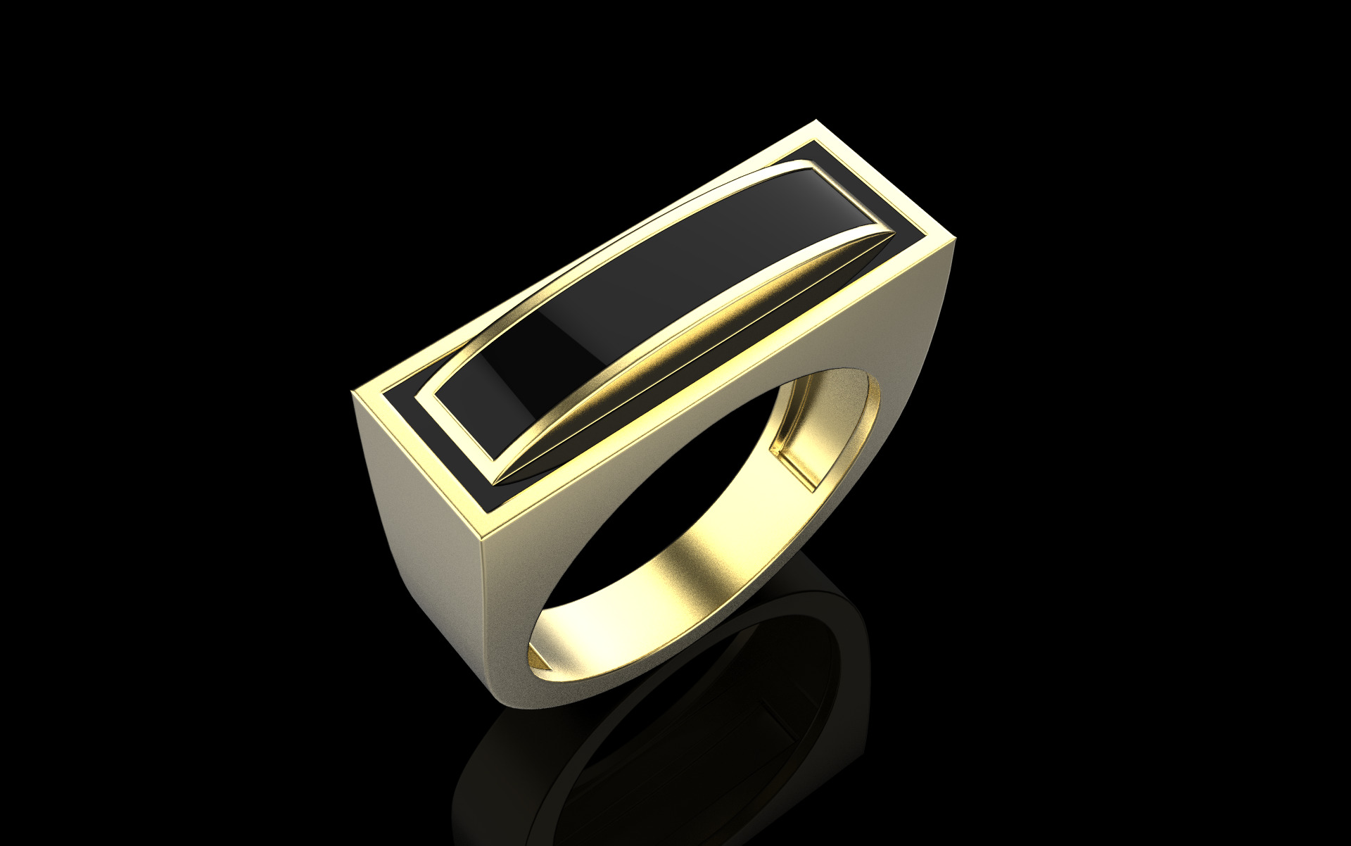 Enamel signet ring model 1008 3D print model_19