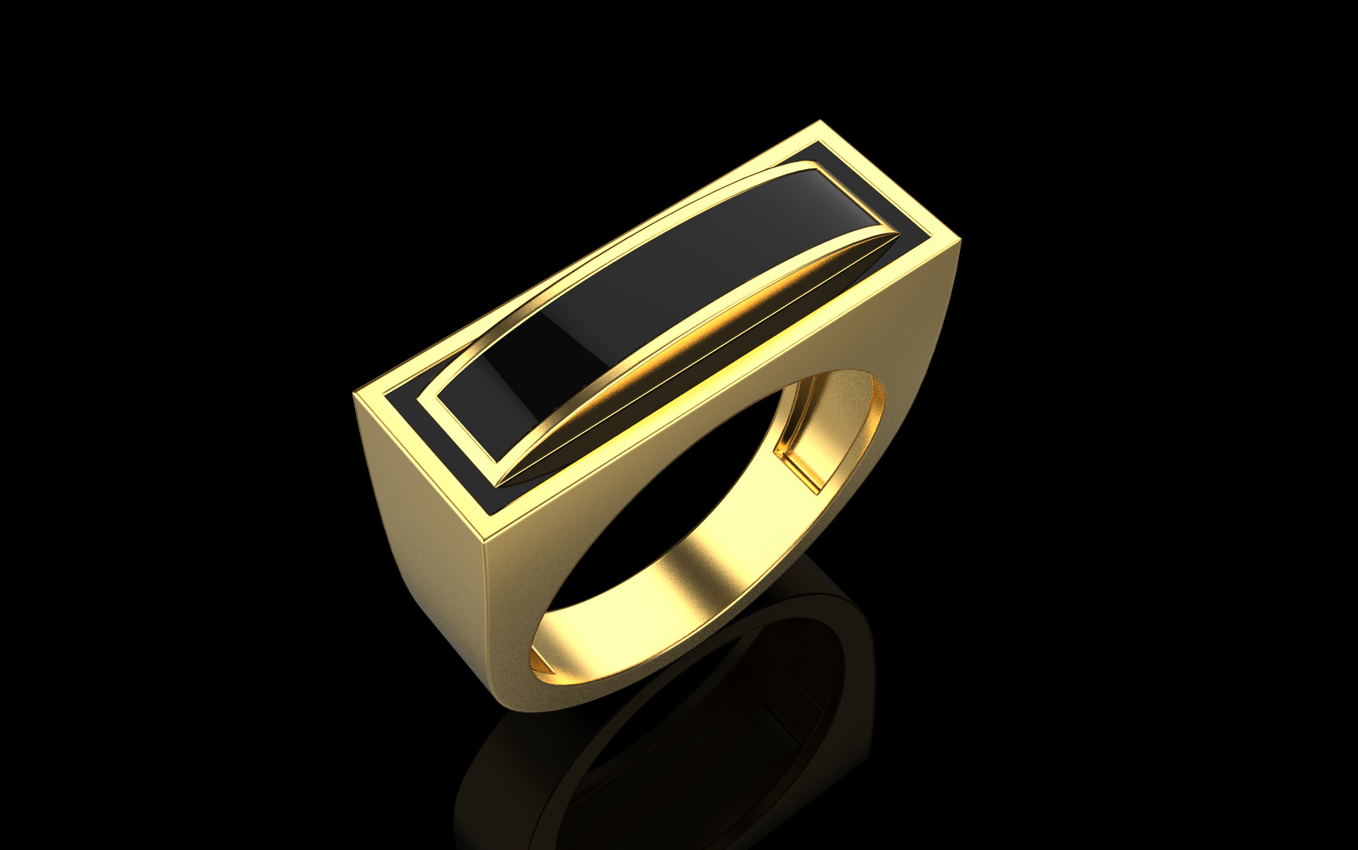 Enamel signet ring model 1008 3D print model_25