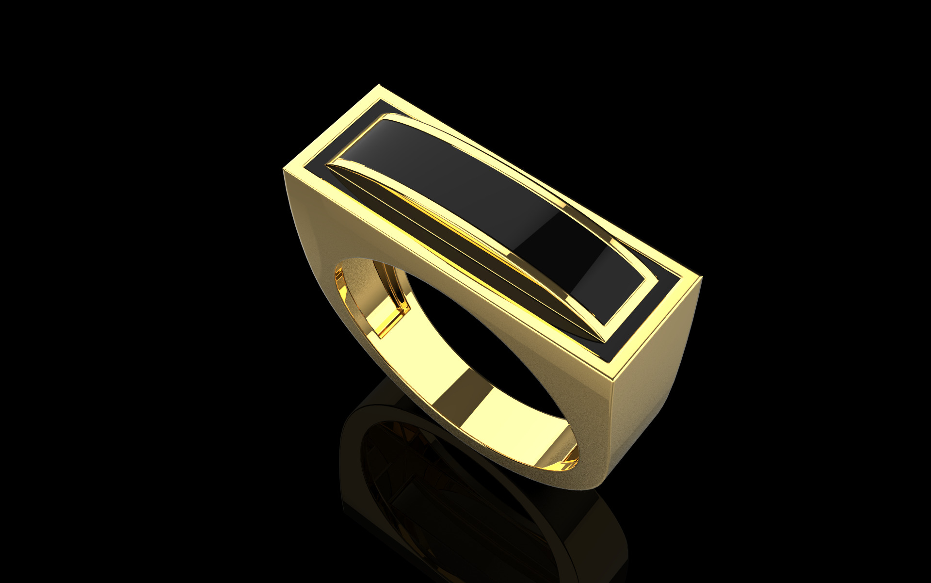 Enamel signet ring model 1008 3D print model_12