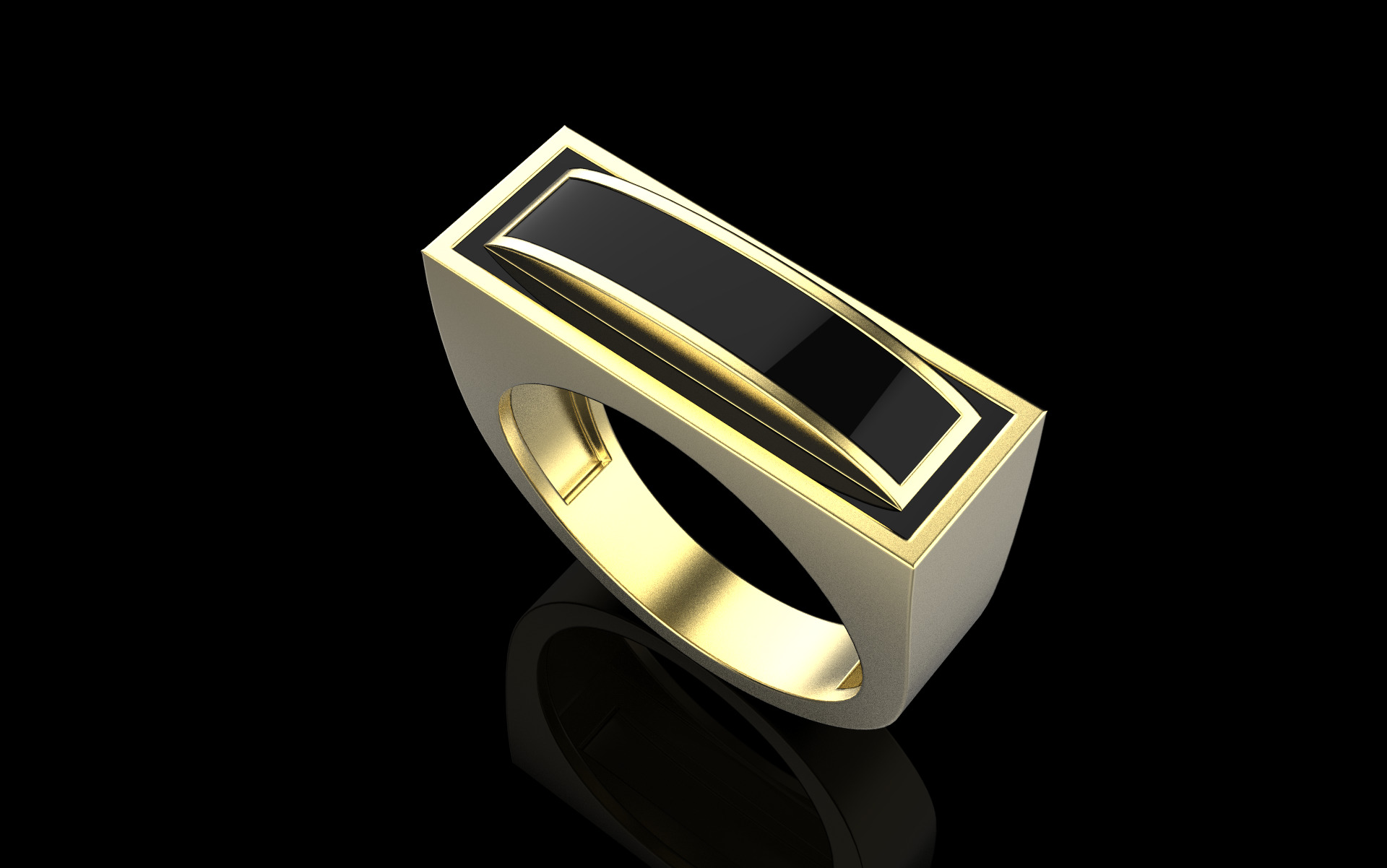 Enamel signet ring model 1008 3D print model_11