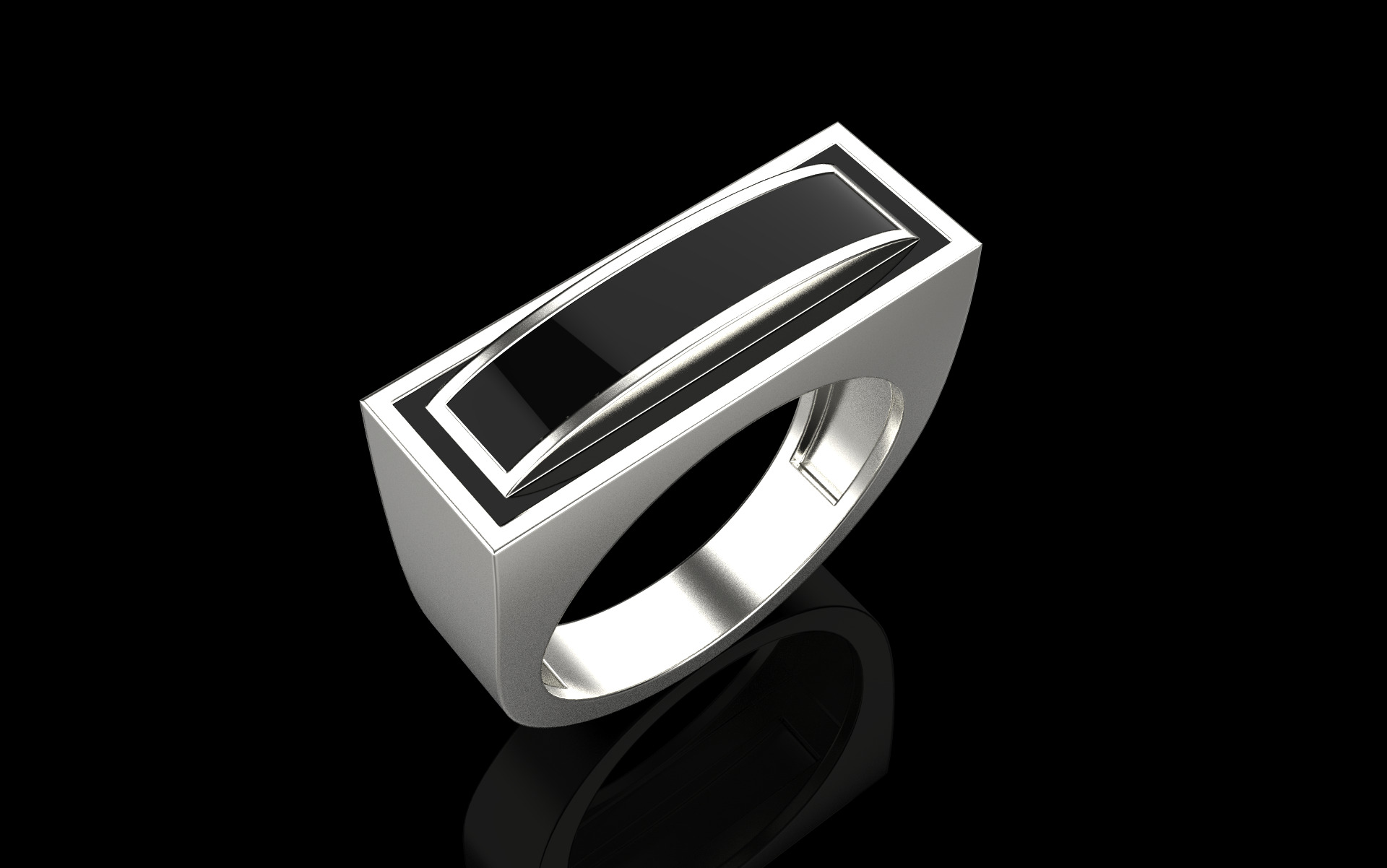 Enamel signet ring model 1008 3D print model_24