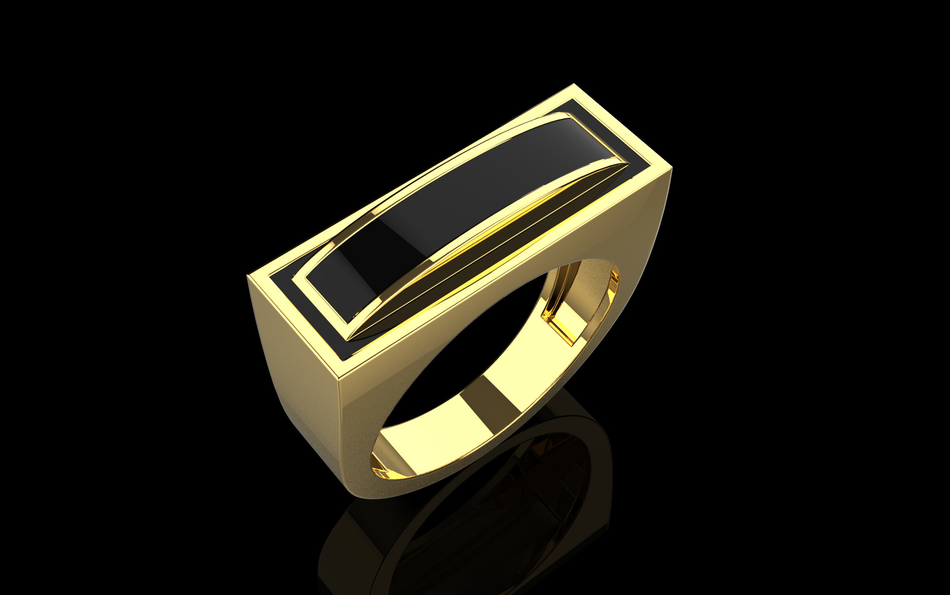 Enamel signet ring model 1008 3D print model_20