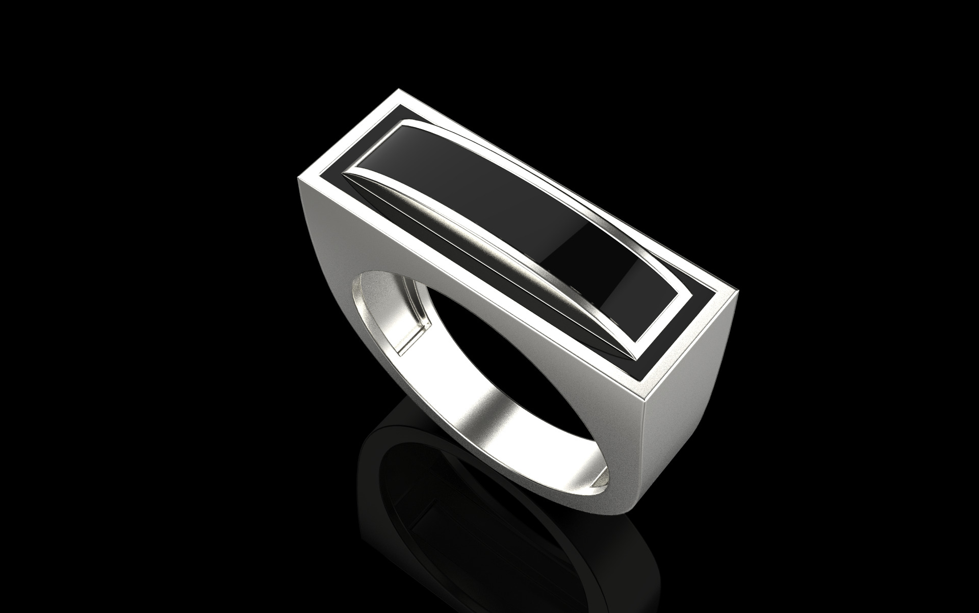 Enamel signet ring model 1008 3D print model_16