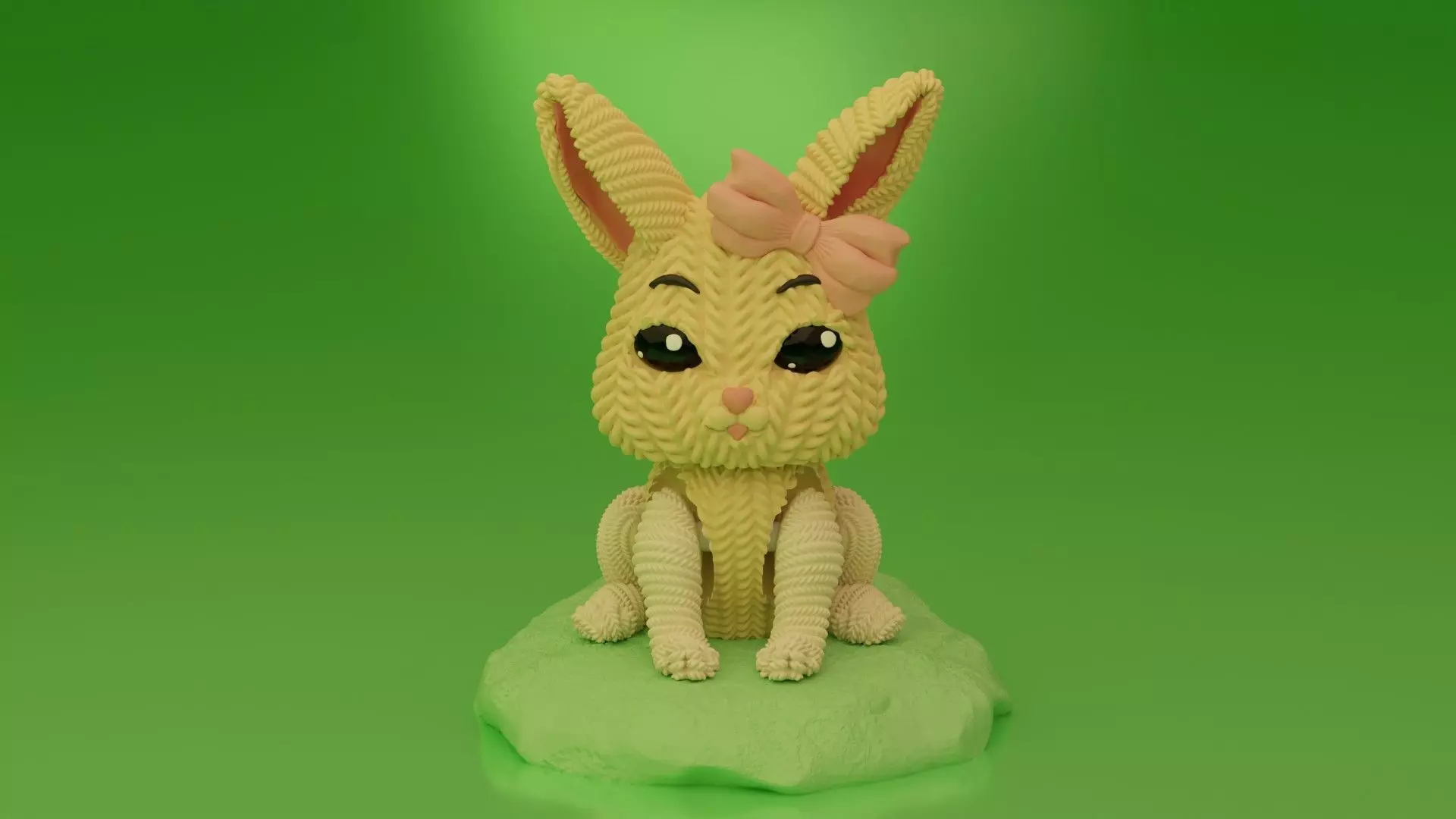 Crochet Articulated Bunny - painted 3mf 3D print model_0
