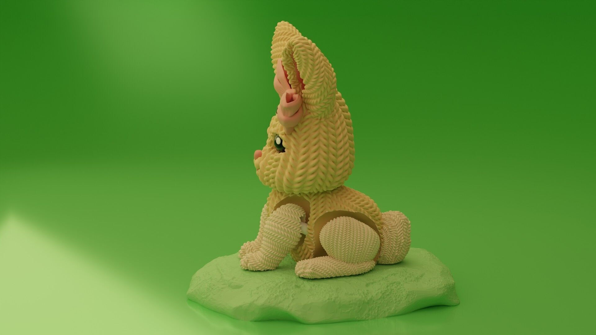 Crochet Articulated Bunny - painted 3mf 3D print model_3