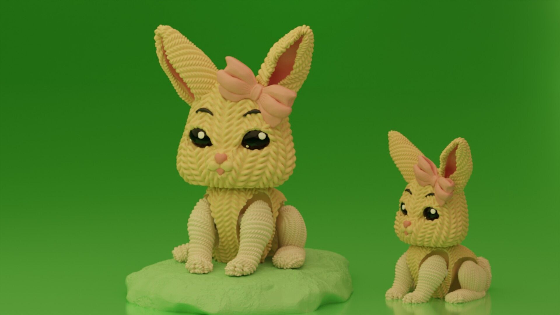 Crochet Articulated Bunny - painted 3mf 3D print model_7