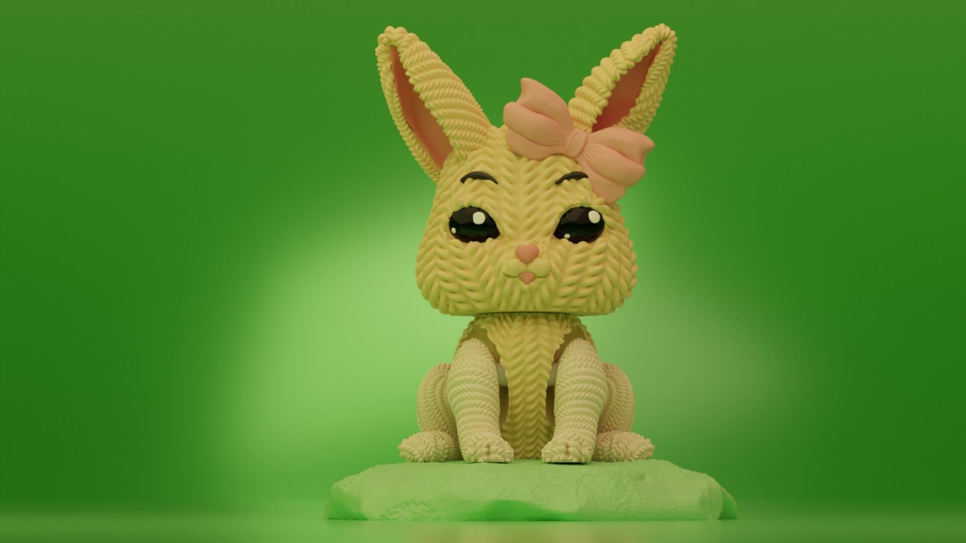 Crochet Articulated Bunny - painted 3mf 3D print model_6