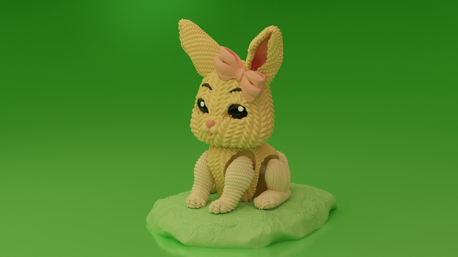Crochet Articulated Bunny - painted 3mf 3D print model_2
