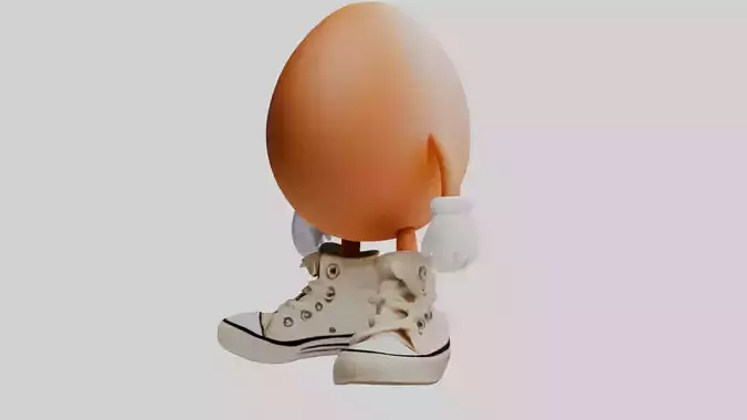 Egg with Legs and Shoes - Game-Ready Asset 3D model