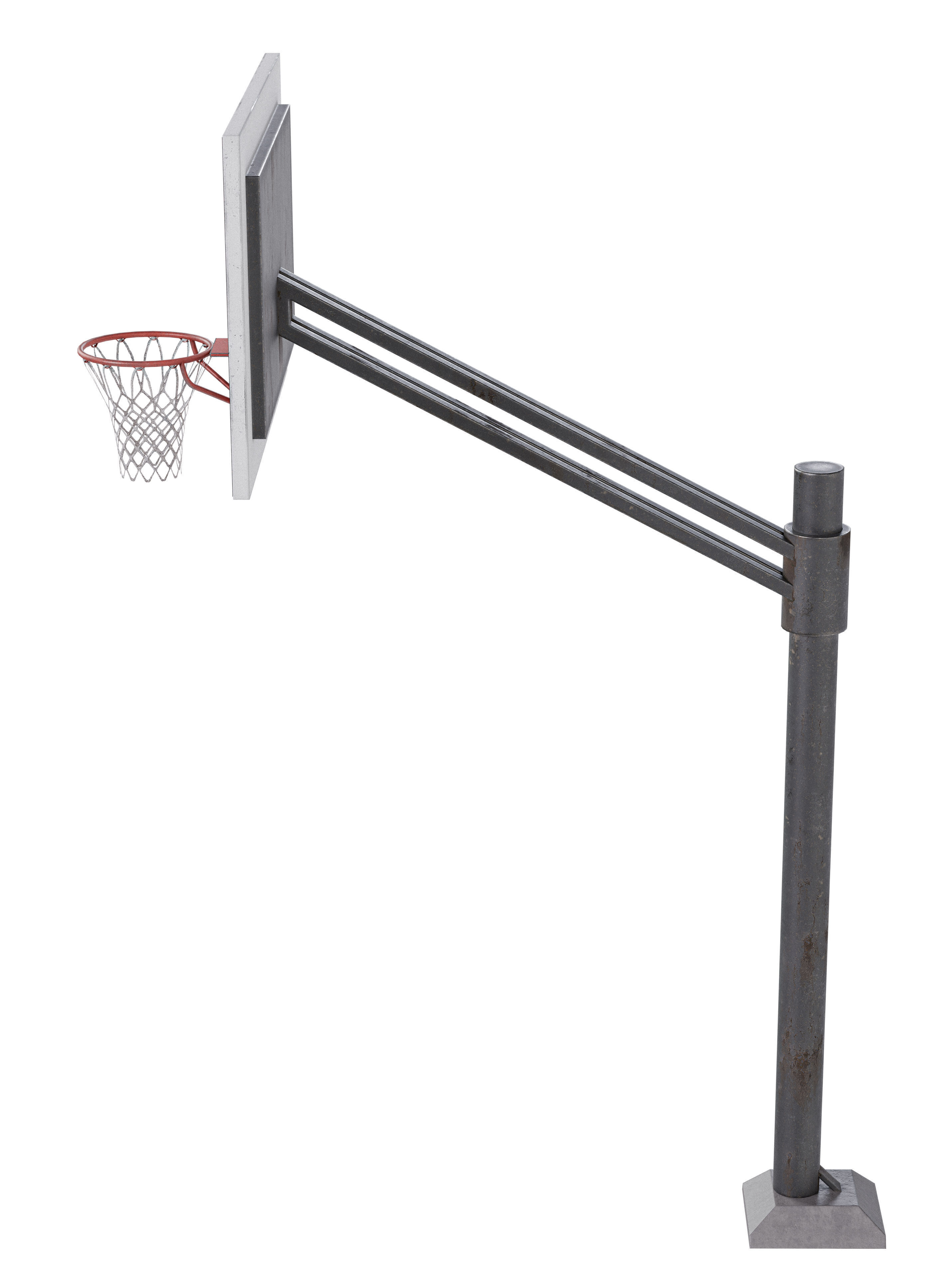 Basketball hoop Low-poly 3D model_3