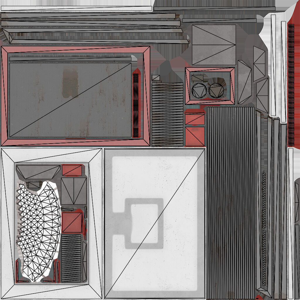 Basketball hoop Low-poly 3D model_13