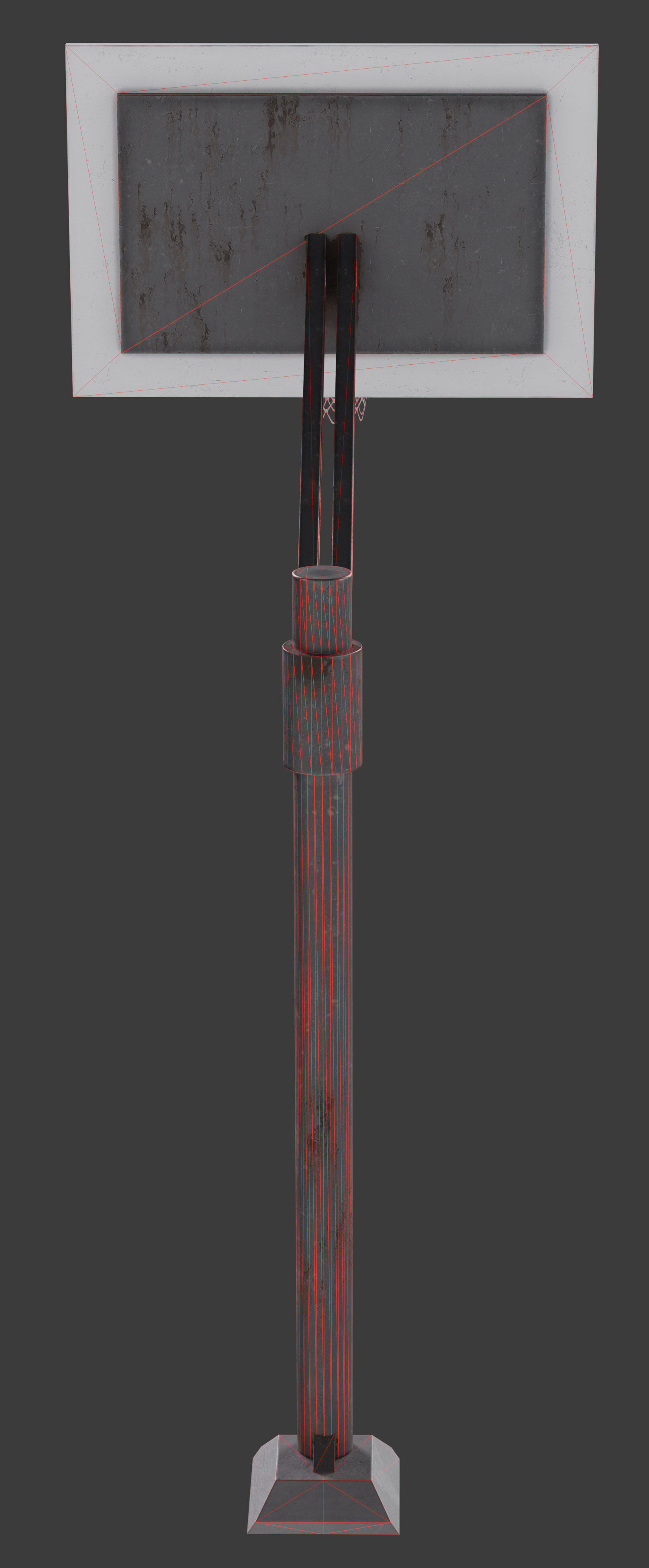 Basketball hoop Low-poly 3D model_11