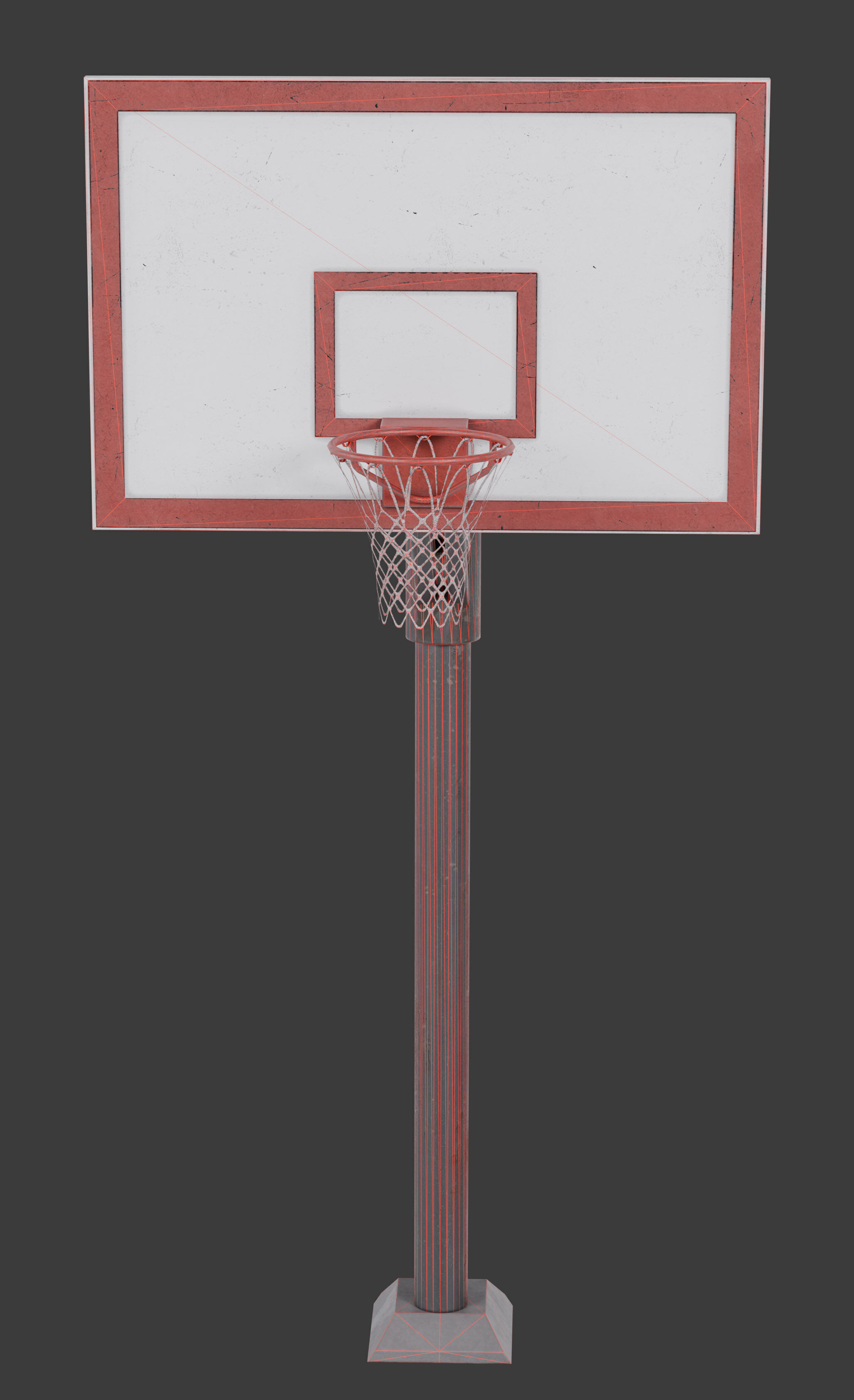 Basketball hoop Low-poly 3D model_8
