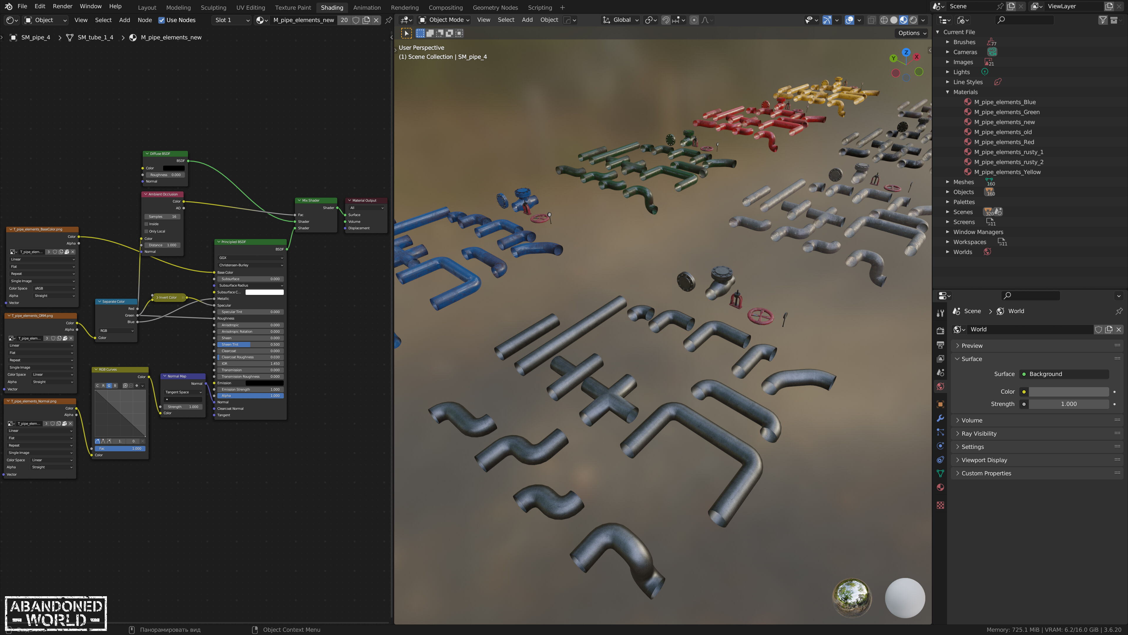 Modular Pipe Elements Low-poly 3D model_13