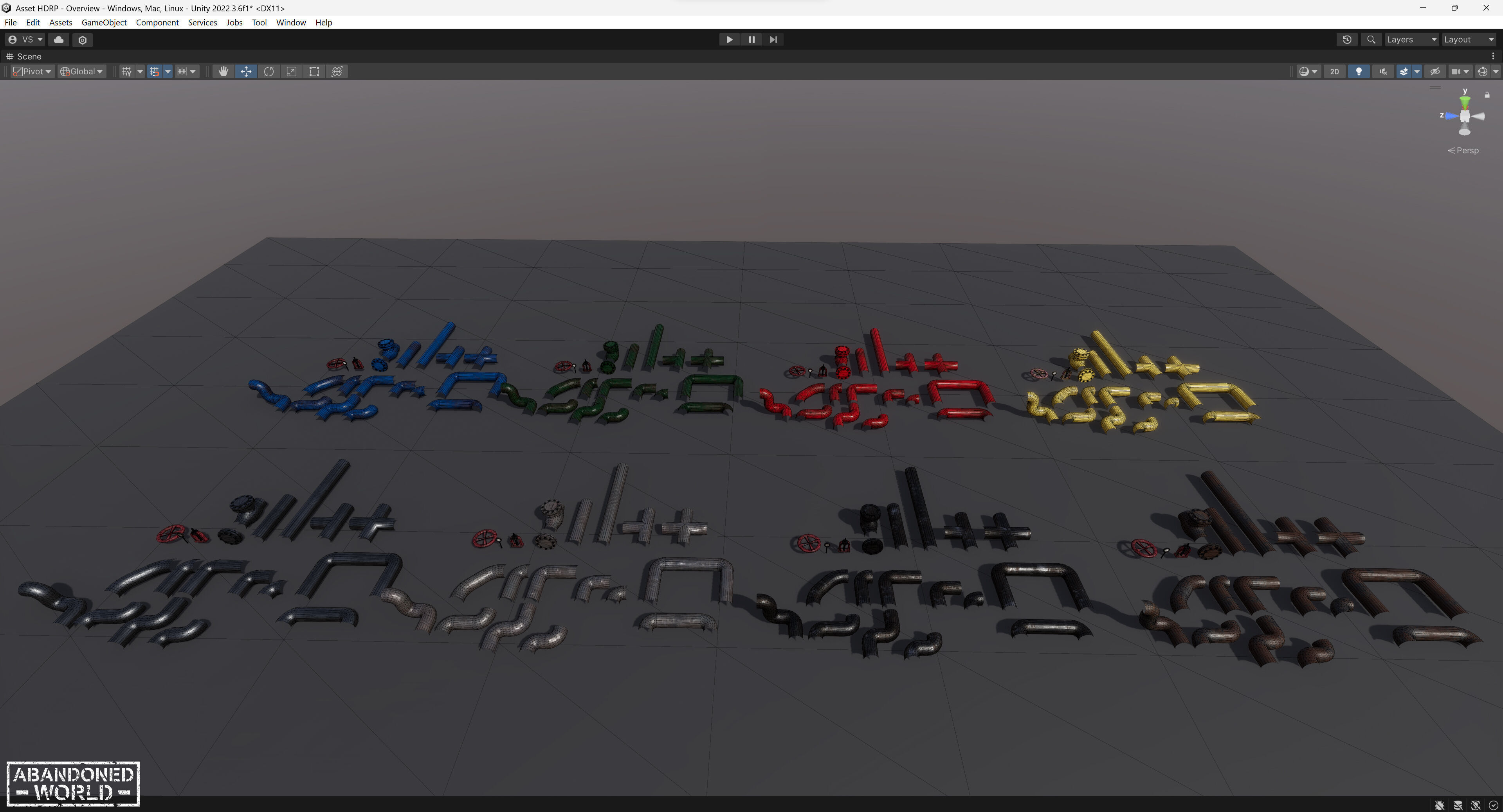 Modular Pipe Elements Low-poly 3D model_10