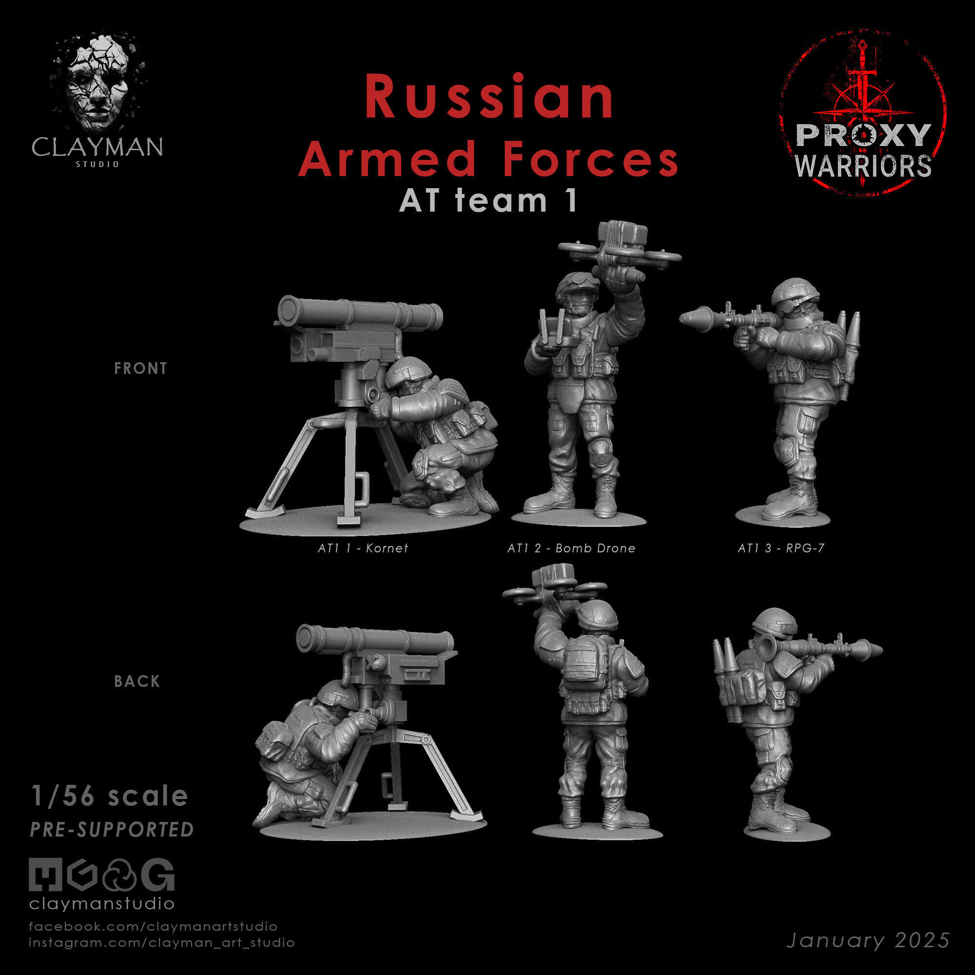 Russian Armed Forces Anti-Tank Team1  1 56 scale 3D print model_3