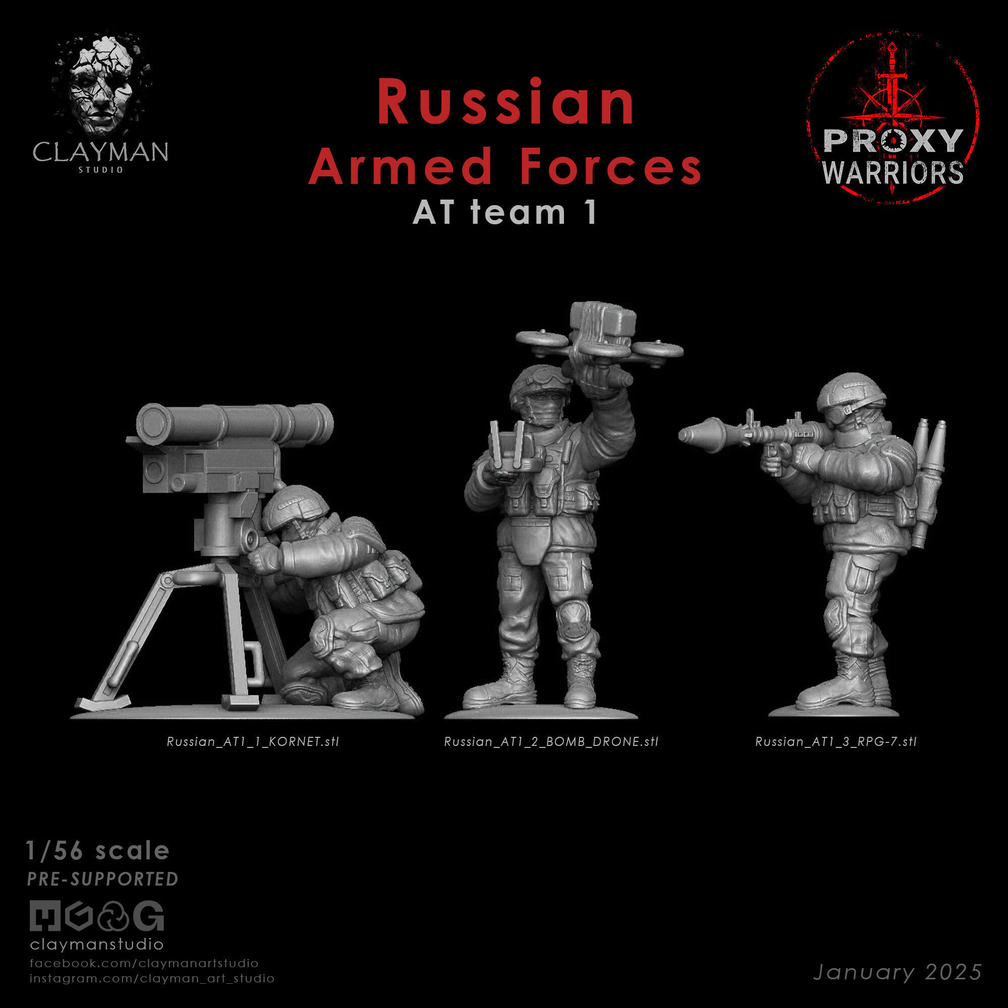 Russian Armed Forces Anti-Tank Team1  1 56 scale 3D print model_1