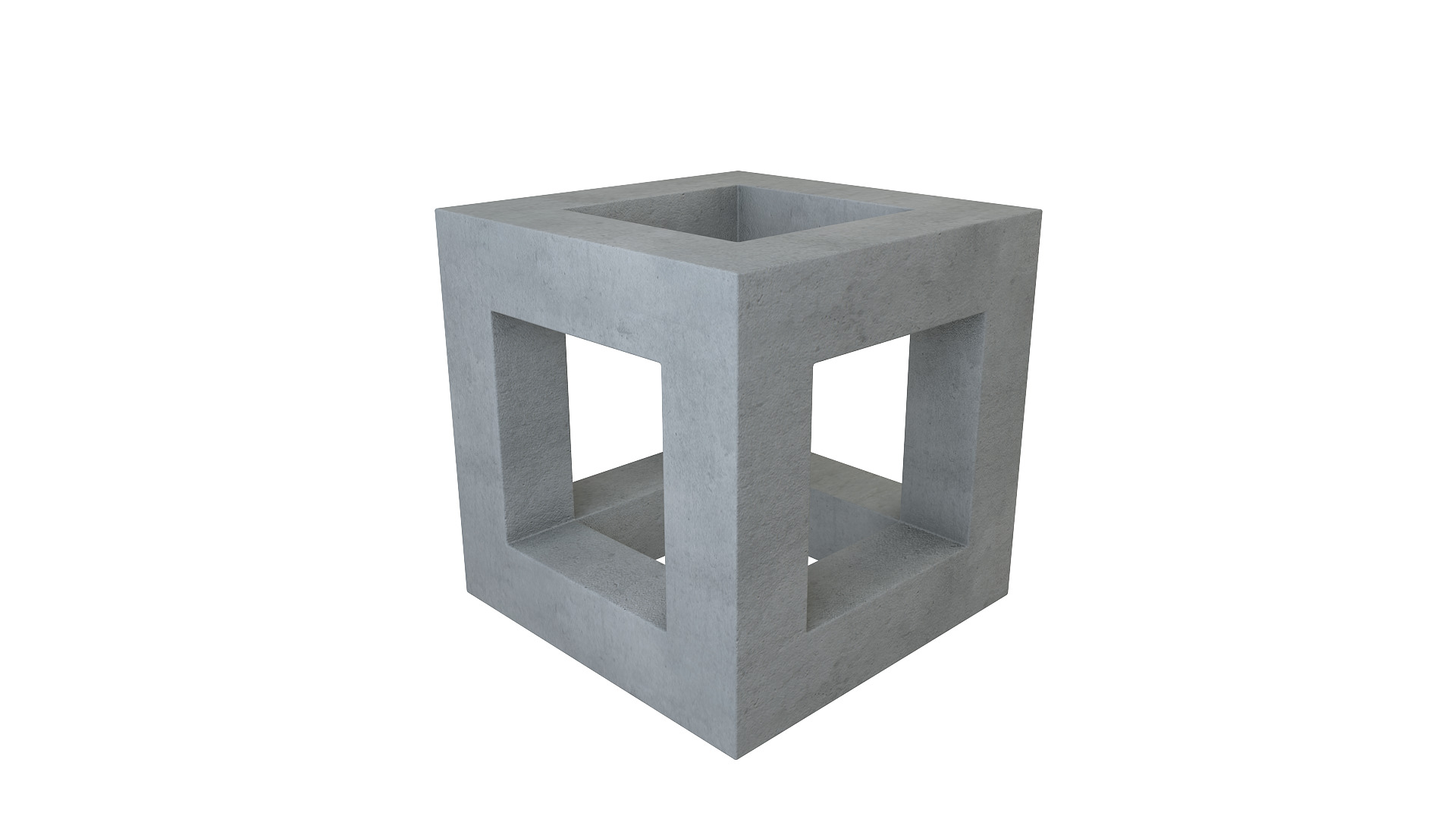 Concrete Block 3D model_2