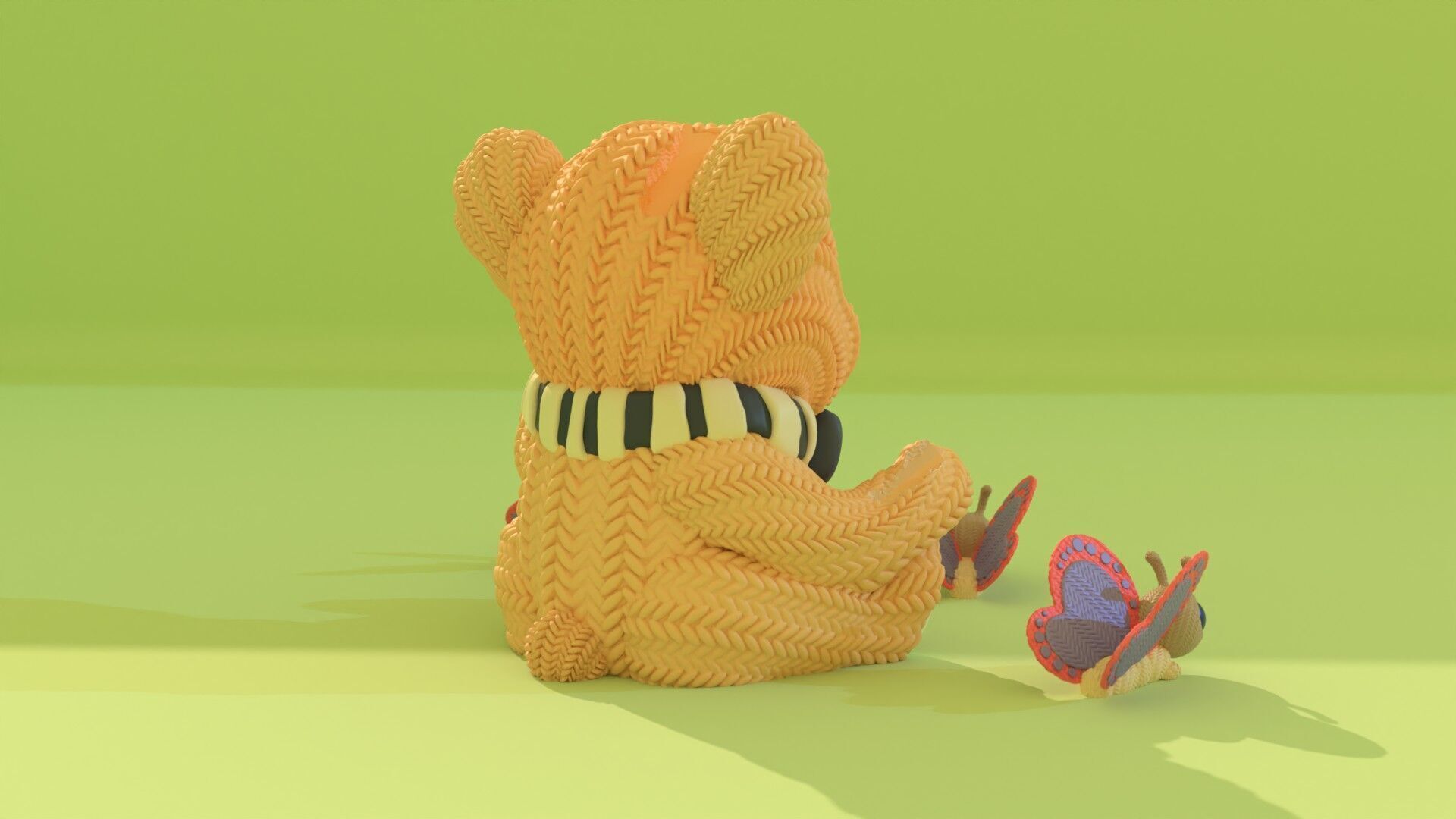 Crochet Teddy with Butterflies - painted 3mf 3D print model_2