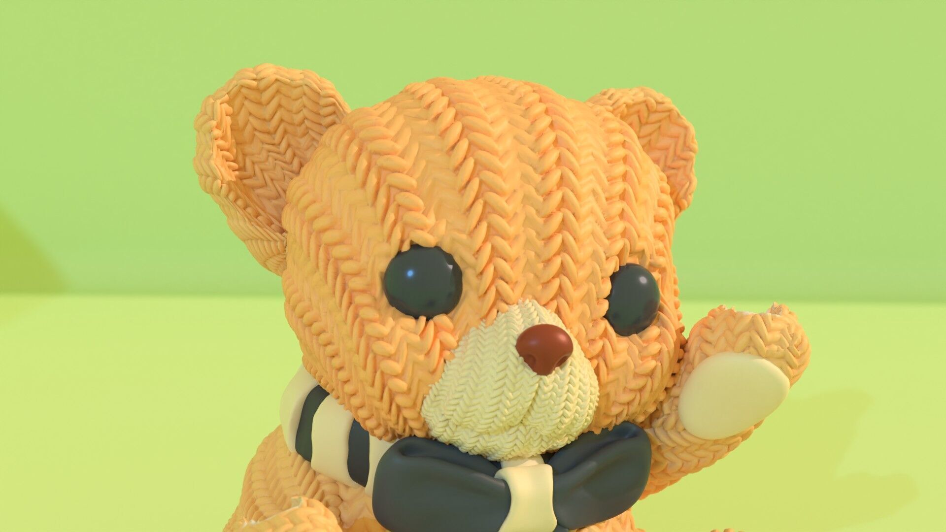 Crochet Teddy with Butterflies - painted 3mf 3D print model_5